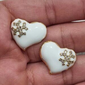 Tory Burch Kira Enamel Heart Stud Earrings